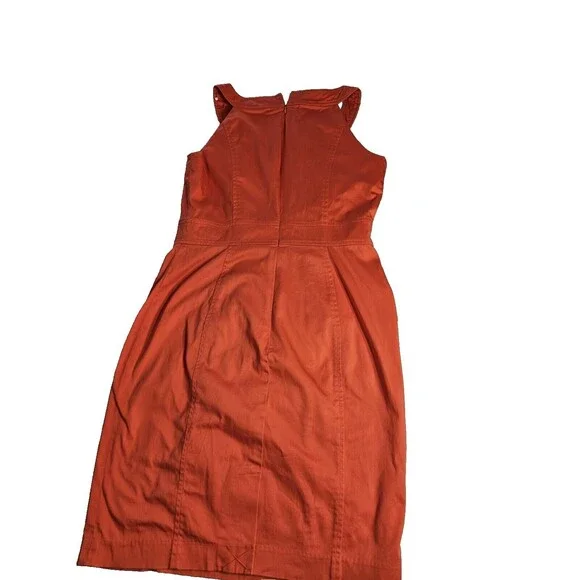 Calvin Klein Asymmetrical Terracotta Dress - Picture 2 of 8